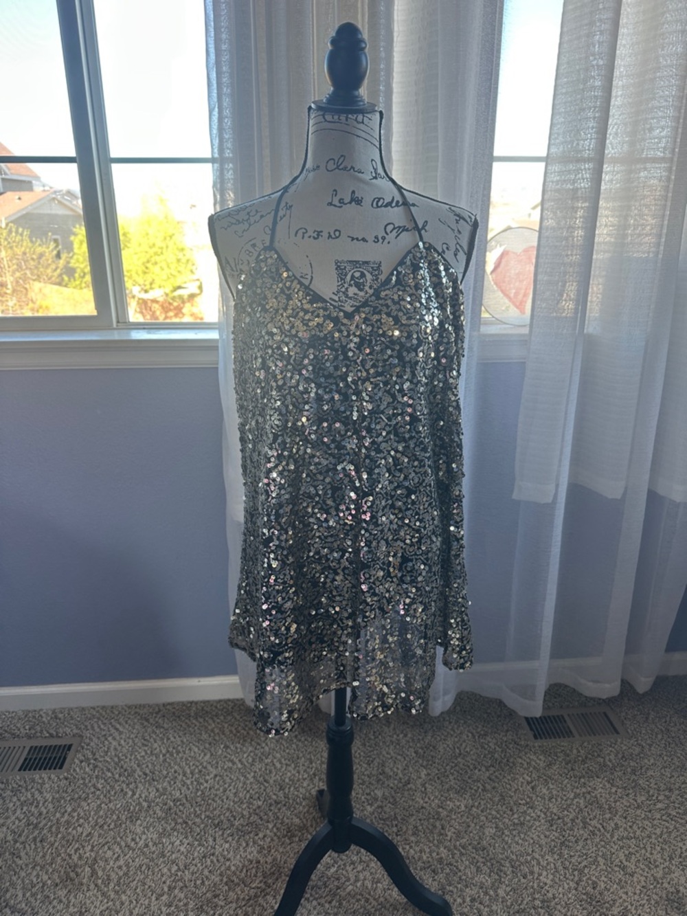 Honey Punch Black Sequin Detail Dress